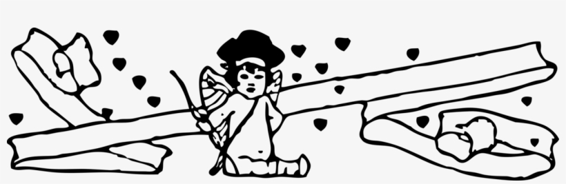 Cupid Love Drawing Black And White Human - Clip Art, transparent png