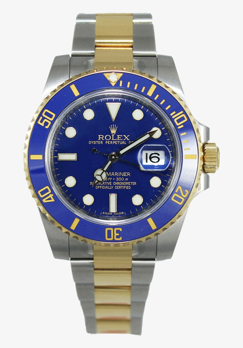 Rolex Submariner - Rolex Submariner Steel & 18k Yellow Gold Blue Ceramic, transparent png