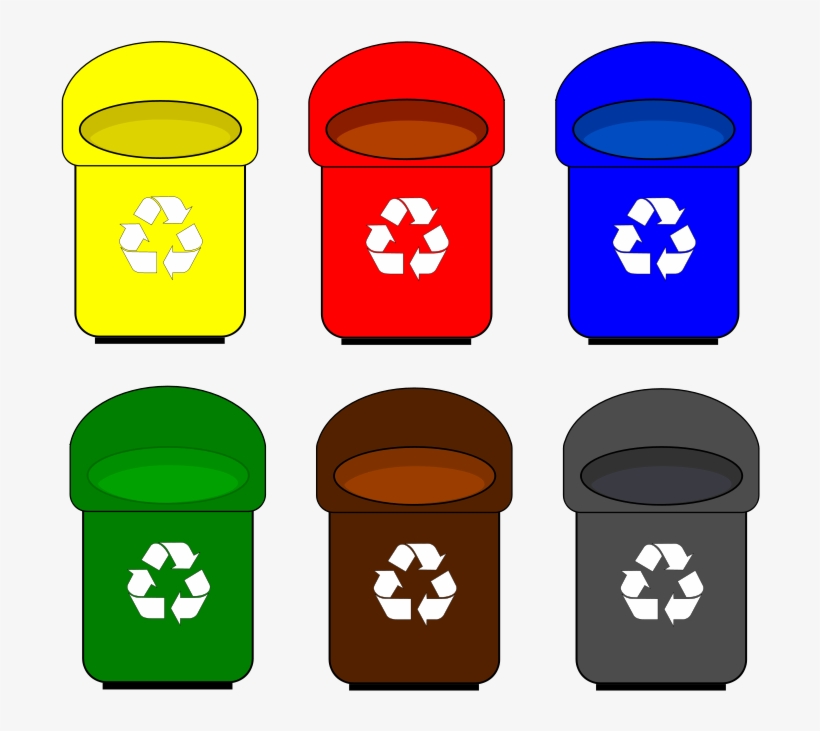 Trash Clipart Recycle Bin - Contenedores De Reciclaje Dibujos, transparent png