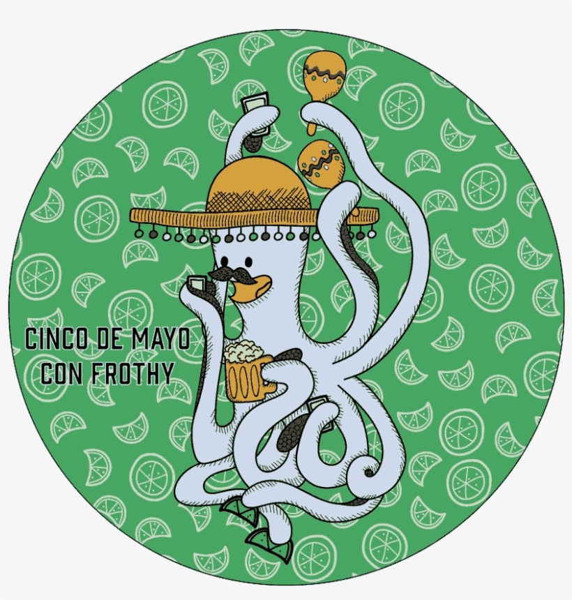 Sticker For Cinco De Mayo/cinco De Frothy - Sticker, transparent png