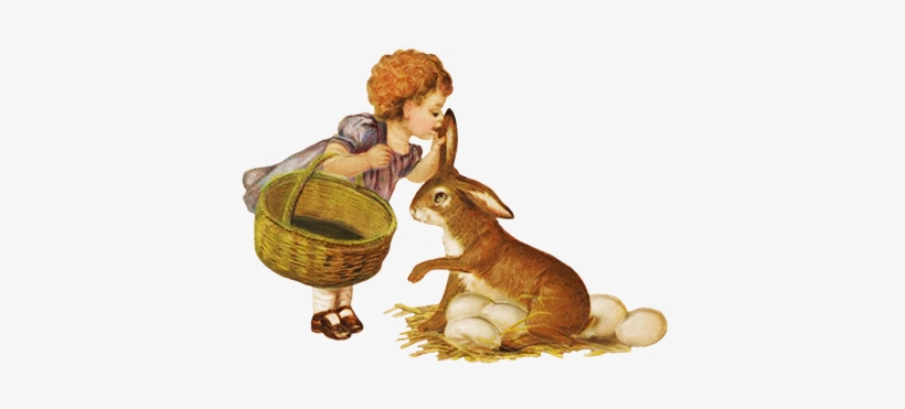Girl Collecting Easter Eggs - Clip Art, transparent png