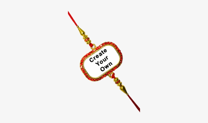 Create Your Own Gem Shaped Red Personalized Rakhi, transparent png