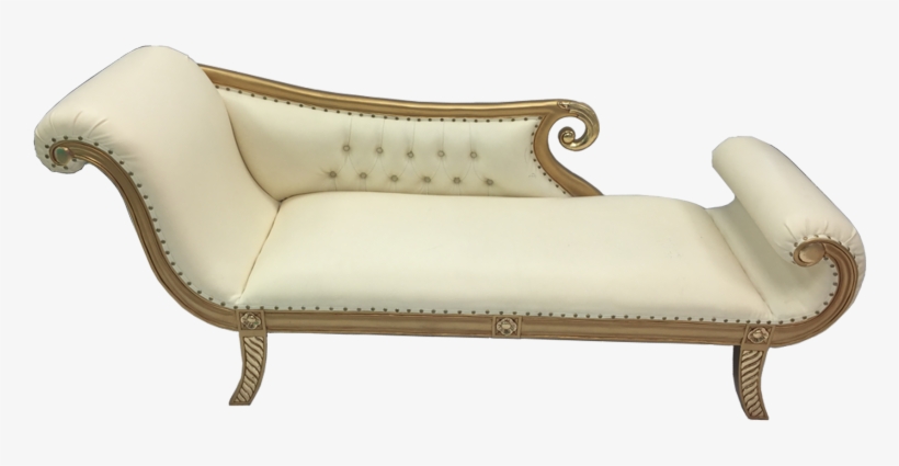 Gold And Cream Chaise - Chair, transparent png