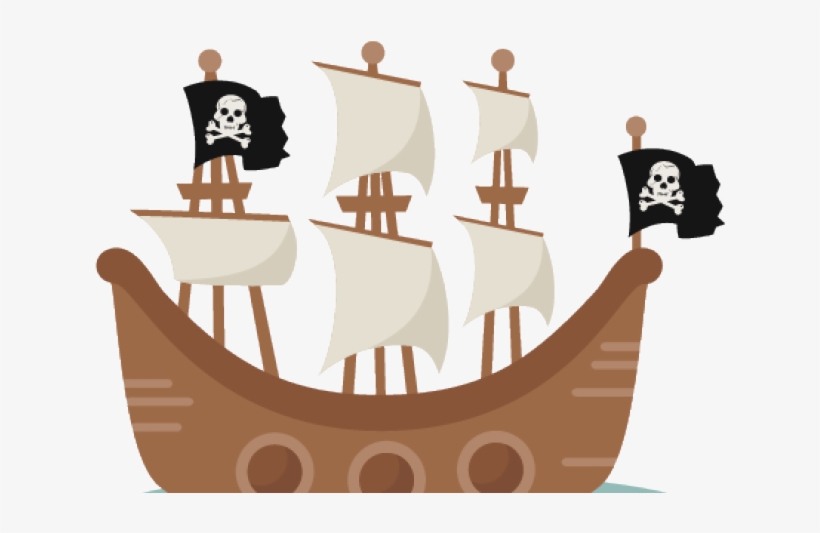 Pirate Ship Clipart - Cute Pirate Ship Clipart, transparent png