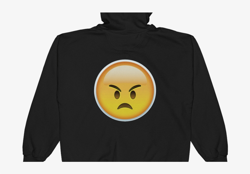 Emoji Zip Hoodie Angry Face Just Emoji - Hoodie, transparent png