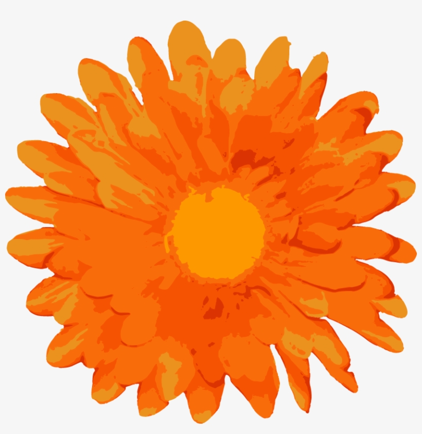 Random Free Flower Vectors Free Vector - Orange Flower Vector Png, transparent png