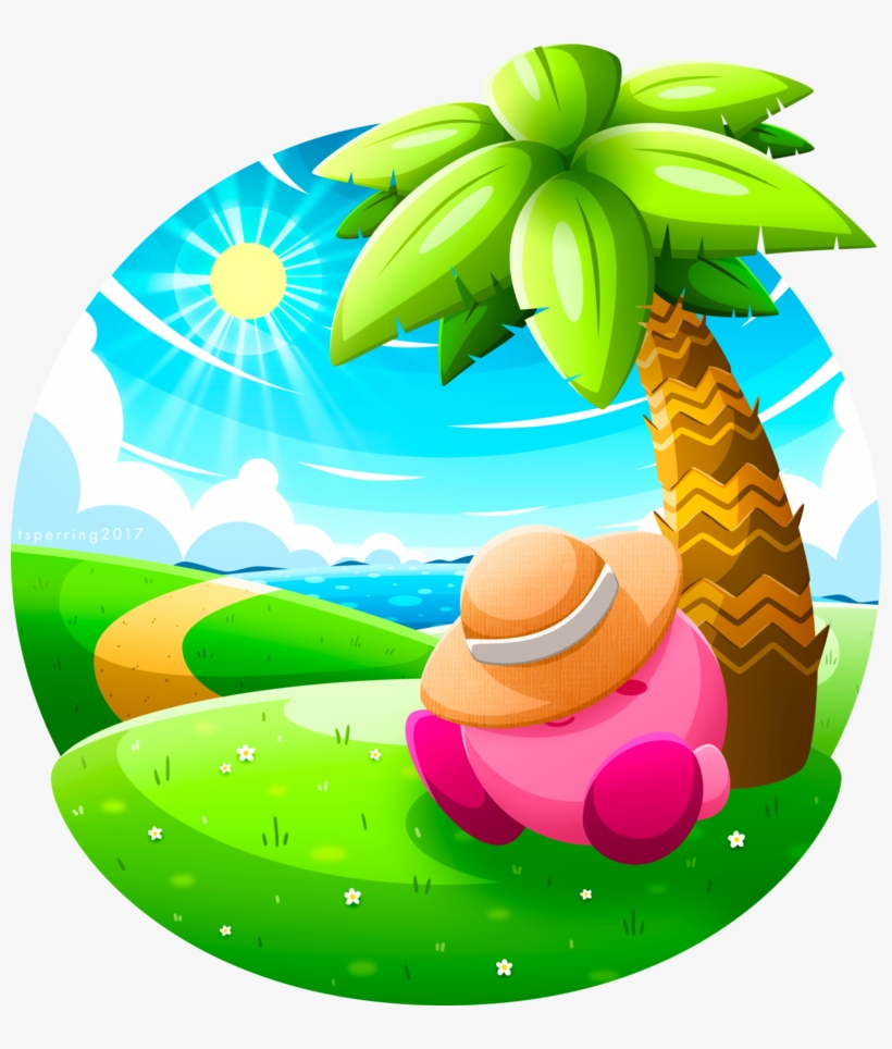 Kirby Artwork By Sleepless-piro - Summer Snooze, transparent png