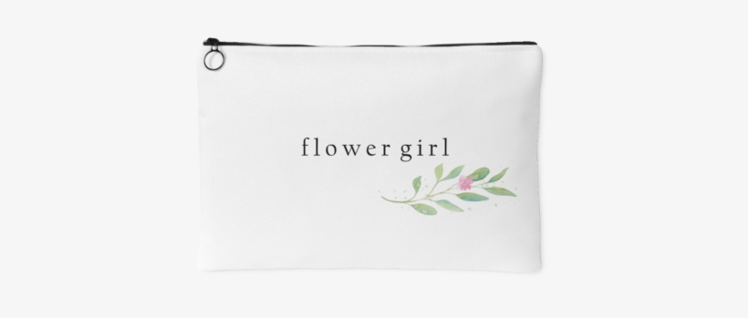 Minimalist Watercolor Floral Accessory Bag - Wedding, transparent png