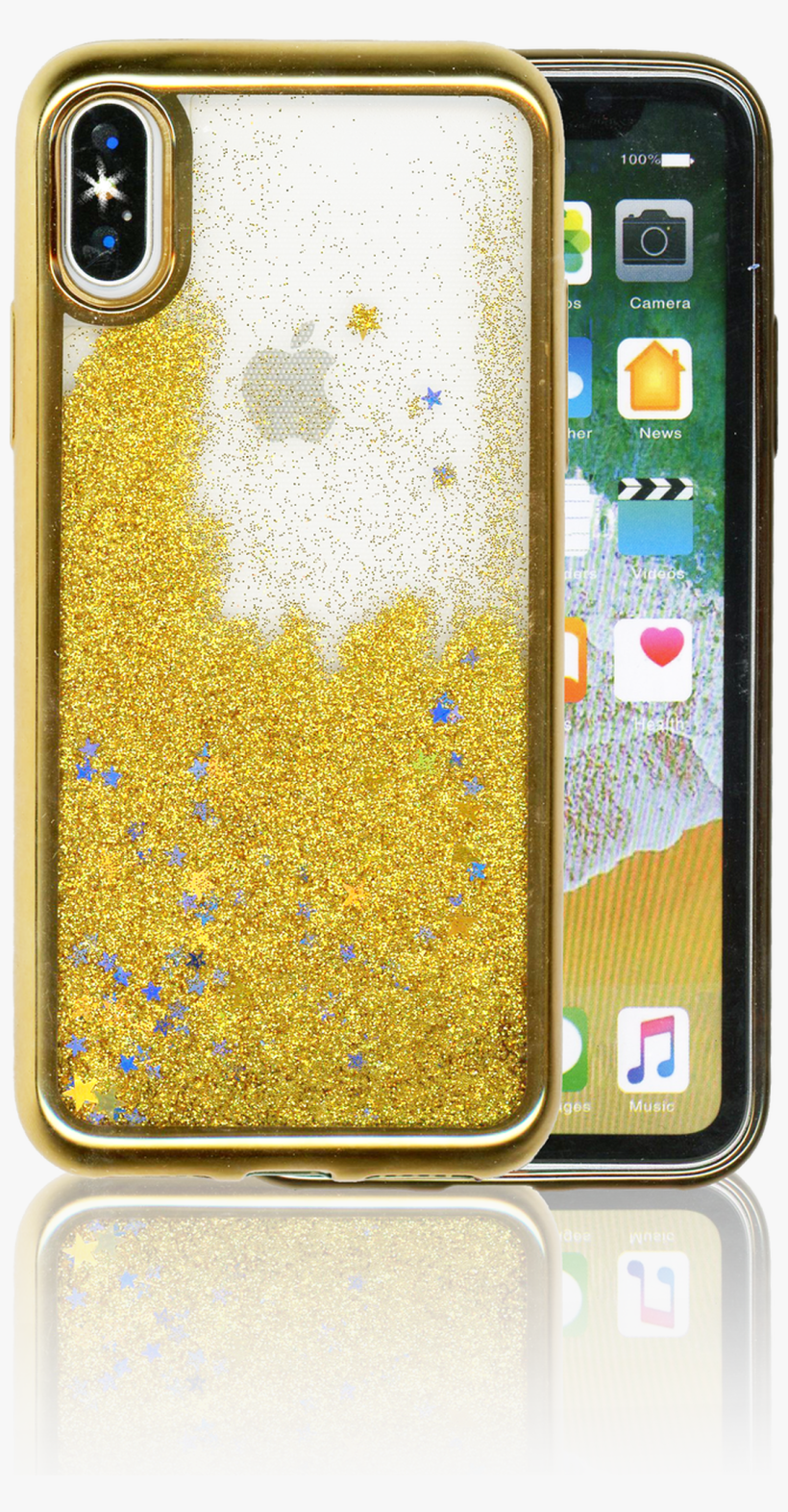 Iphone X Mm Electroplated Water Glitter Case With Stars - Iphone, transparent png