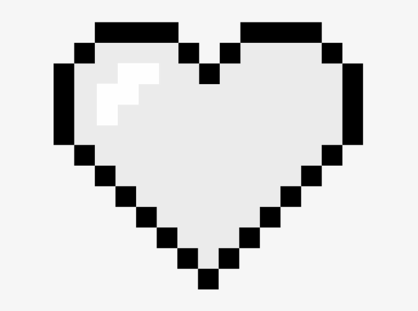 Science Fiction, Fantasy, And Gaming - Black And White Pixel Heart, transparent png