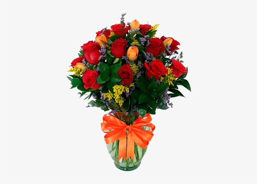 Ramo De Flores Combinado Rosas Y Tulipanes - Flowers Rose, transparent png