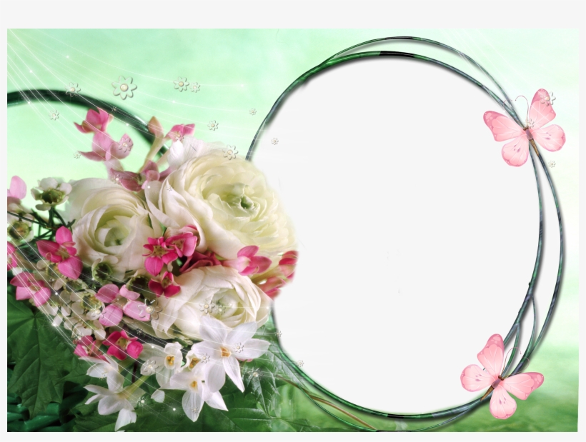 Marco De Flores Blancas Y Rosas, transparent png