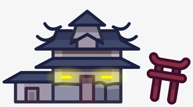 Holiday Party Map Icon Dojo Courtyard - Club Penguin Dojo Png, transparent png