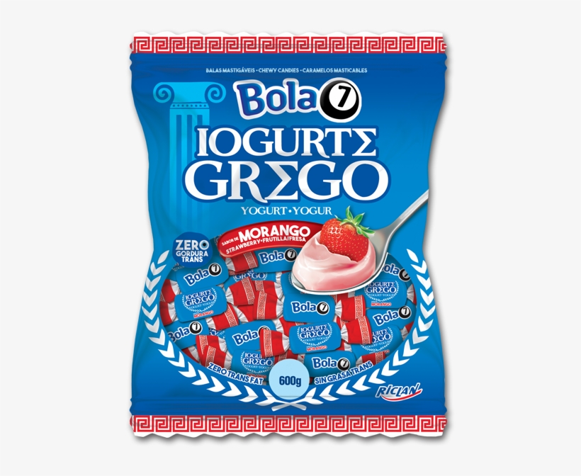 Bala Mastigavel Bola 7 Iogurt Grego Comercial Marinho - Balas Yogurte Grego, transparent png