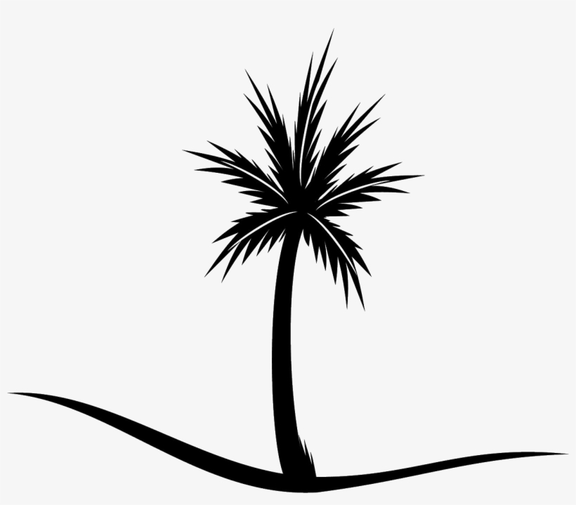 Black Palm Tree - Silhouette, transparent png