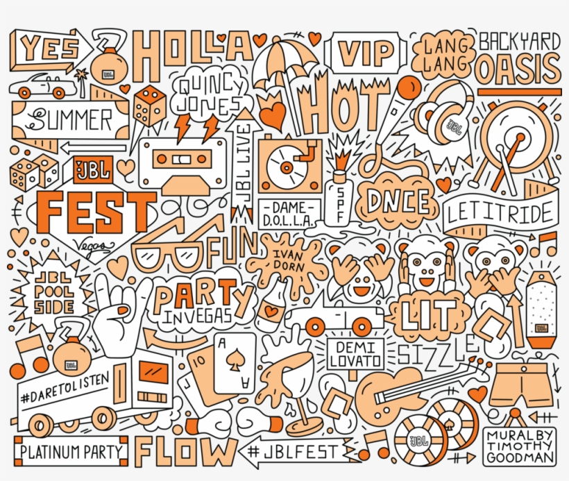 #jbl Fest Mural By Timothy Goodman, transparent png