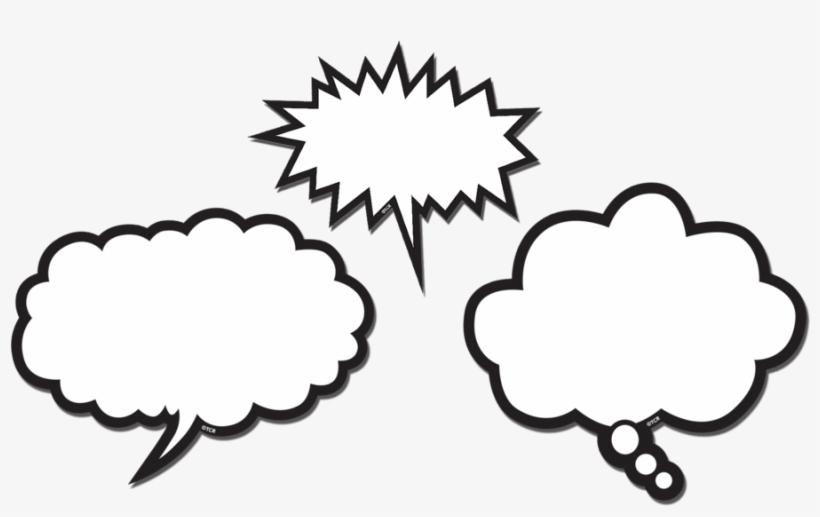 Tcr77203 Black & White Speech Bubbles Magnetic Accents - Teacher Created Resources Speech Bubbles Magnetic Accents,, transparent png