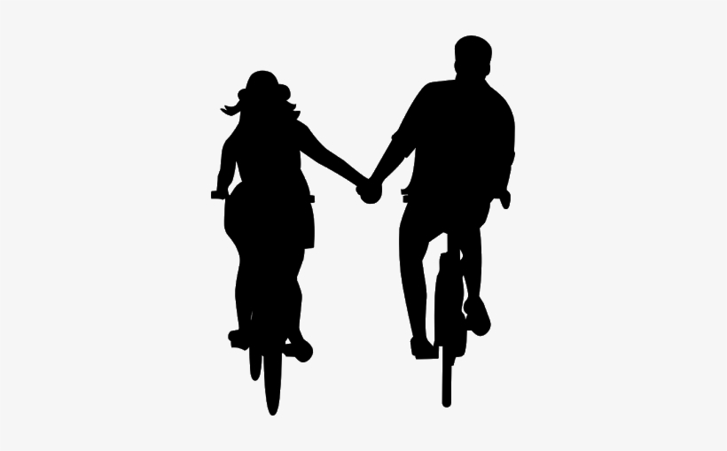 Report Abuse - Couple On Bike Silhouette, transparent png