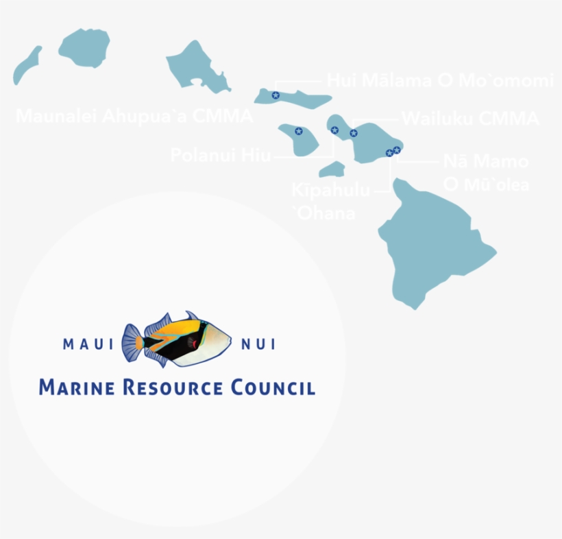 Maui Nui Marine Resource Council Is A Maui-based Nonprofit - Hawaiian Islands Map Outline, transparent png