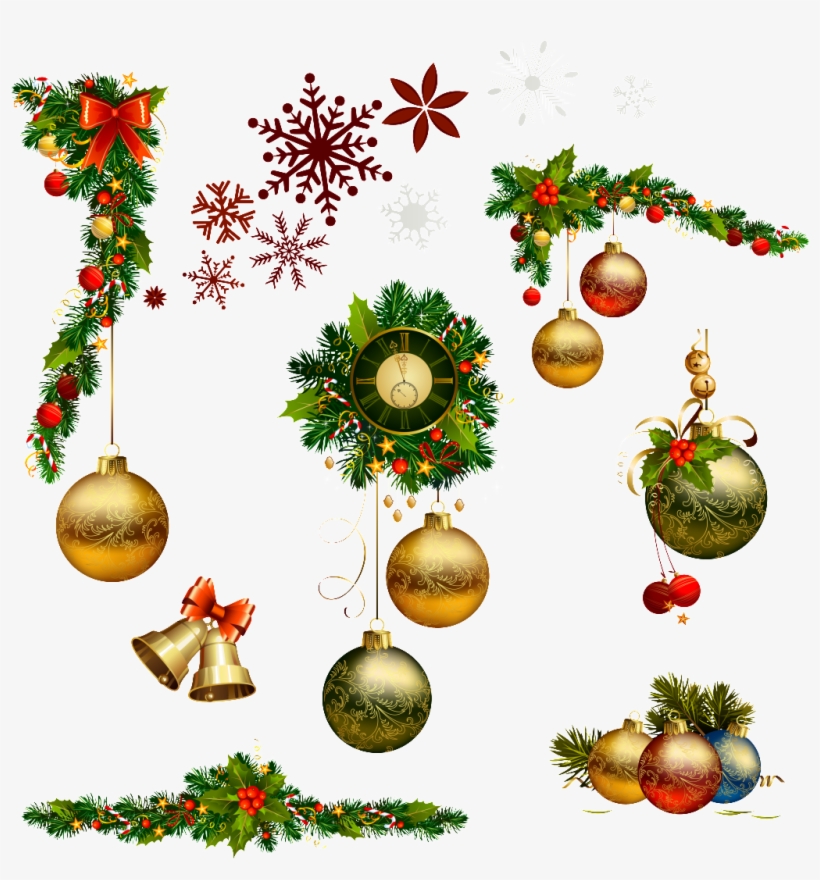 Christmas Decoration Round Ball Christmas Flower Transparent - Elements Christmas Free Png, transparent png