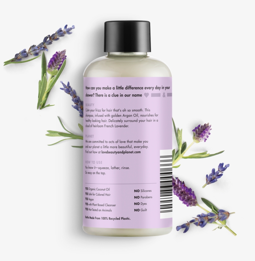 Love Beauty And Planet Argan Oil & Lavender Shampoo - Love Beauty And Planet Ingredients, transparent png