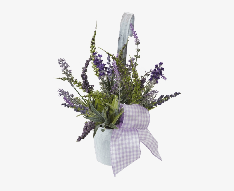 5" Hanging Lavender In Tin Pot • - Silk, transparent png
