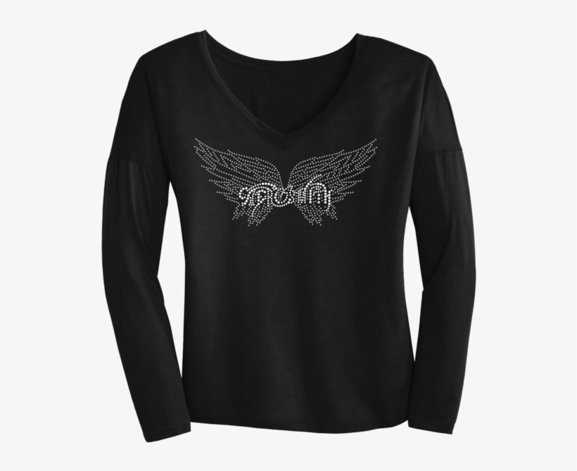 New Wings Logo Long Sleeve V - Long-sleeved T-shirt, transparent png