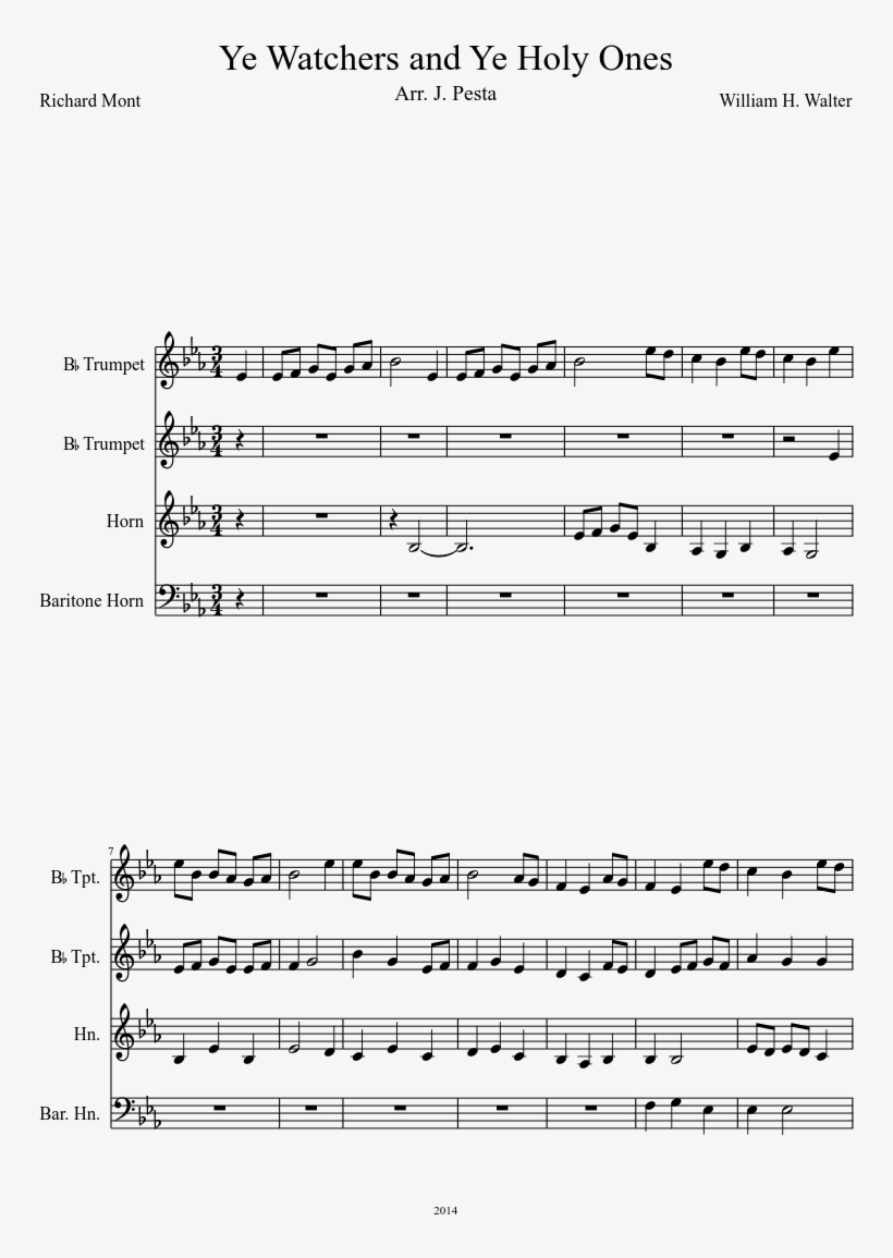 Ye Watchers And Ye Holy Ones Sheet Music Composed By - But Not Tonight Piano Sheet, transparent png