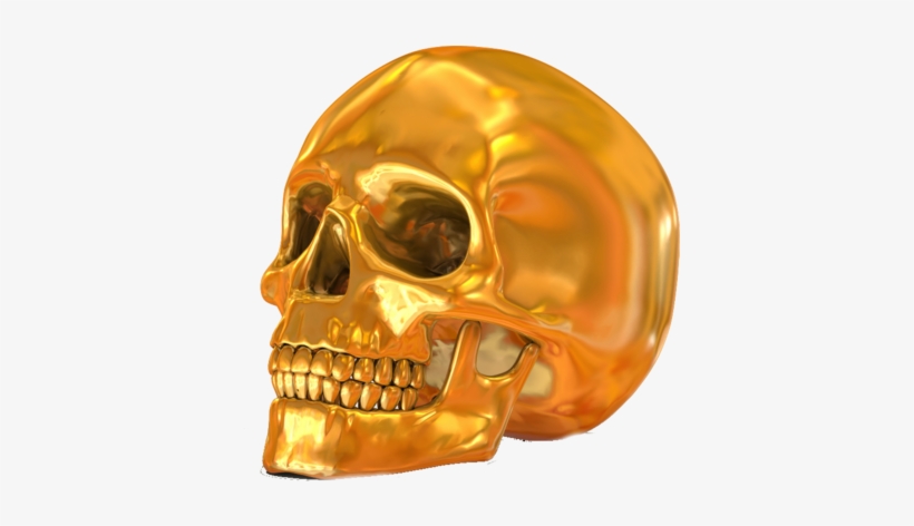 Skull Psd Via - Vietguild's Golden Skull Necklace Pendants Pewter Silver,, transparent png
