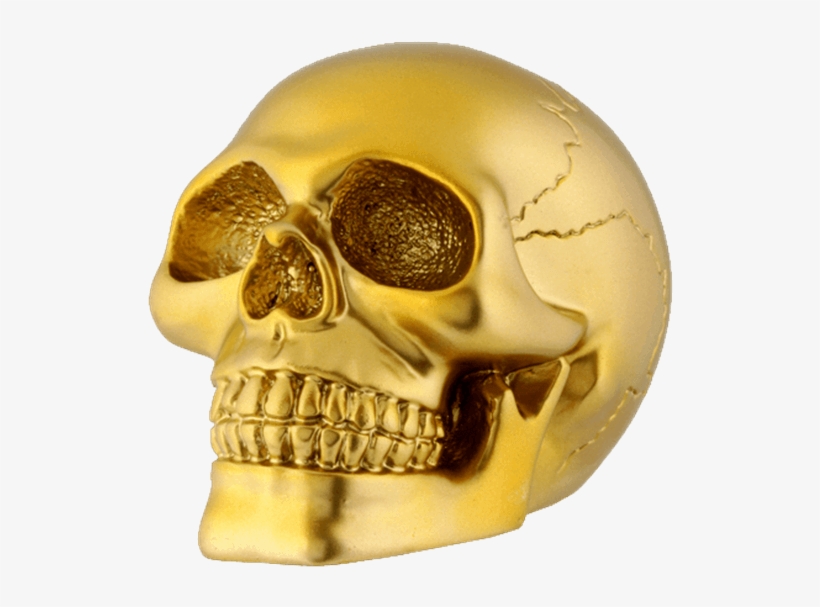Small Gold Skull - Silver Skull Head Collectible Skeleton Decoration Statue, transparent png