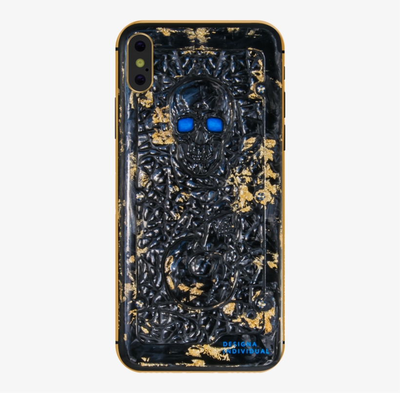 Designa Individuals Carbon Gold Skull - Mobile Phone, transparent png