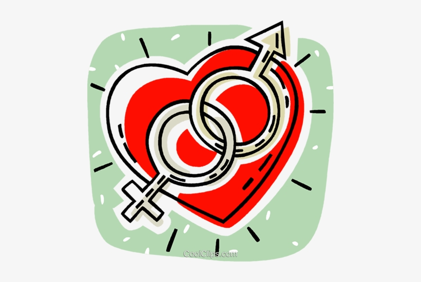 Heart With The Male And Female Symbols Royalty Free - Valentine's Day Clip Art, transparent png