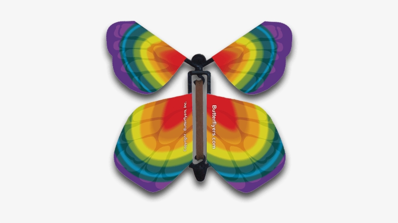 Tye Dye Rainbow Wind Up Flying Paper Butterfly For - Greeting Card, transparent png