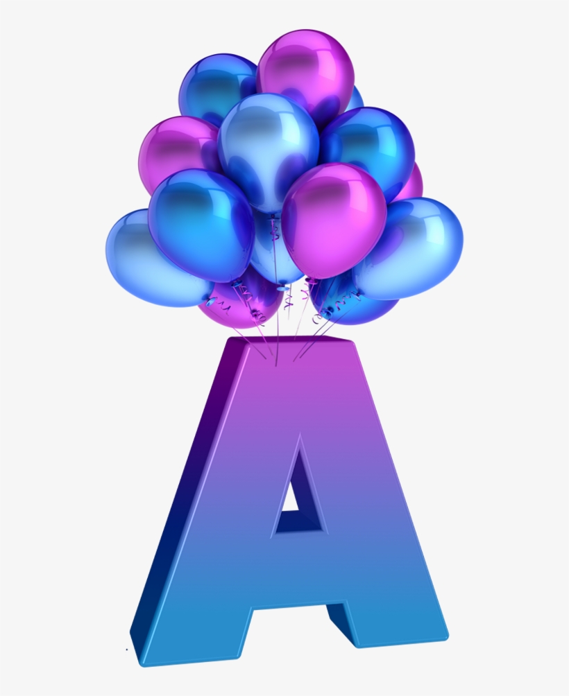Alfabeto Decorativo Balão Png - Balloons Blue Purple, transparent png