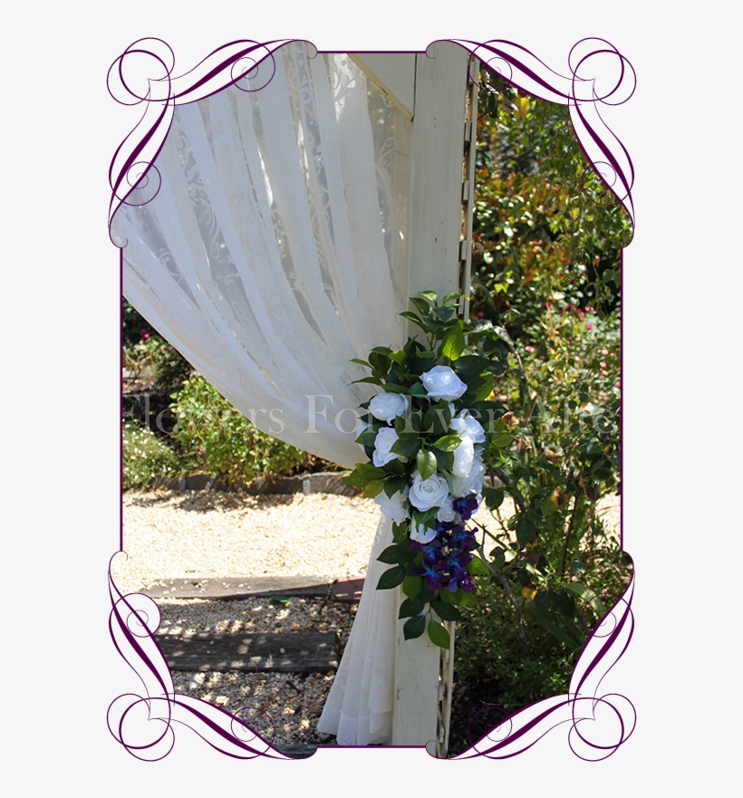 Silk Artificial Blue Galaxy Orchids, White Hydrangea - Bouquet, transparent png