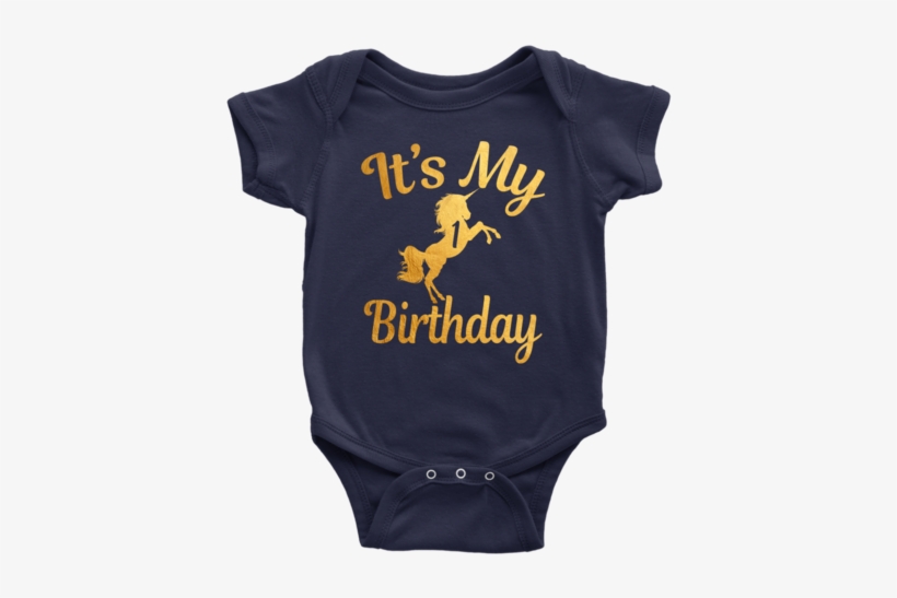 Magical It's My 1st Birthday Gold Unicorn 1 Babies - Infant Bodysuit, transparent png