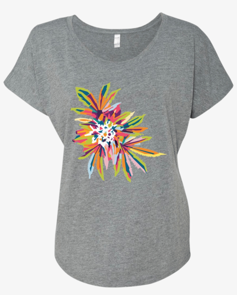Color Burst Flower Women's Heather Triblend Shirt - Lipsense Lips Logo Ladies Dolman Tee ~ Lipsense Distributor, transparent png