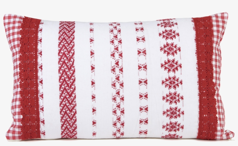 "feliciano" Guatemalan Textile Pillow With Red Tape - Pillow, transparent png
