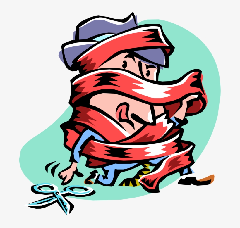 Vector Illustration Of Big-headed Businessman All Wrapped, transparent png