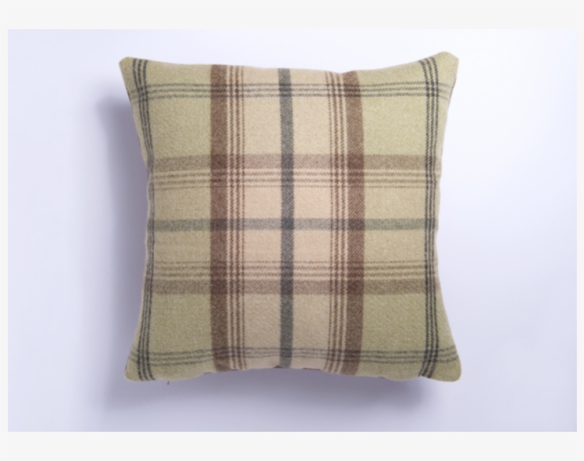 Highland Mist Tartan Cushion Cover In Green - Cushion, transparent png
