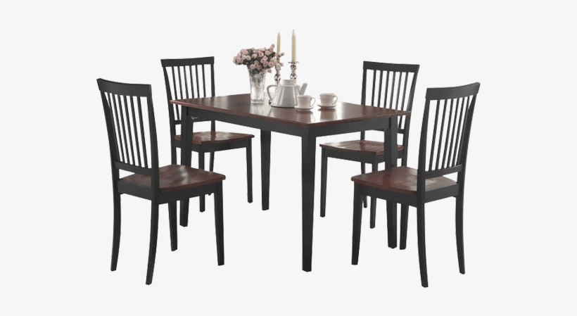 Coaster 5-piece Dining Set, Wood Table Top With 4 Chairs, transparent png