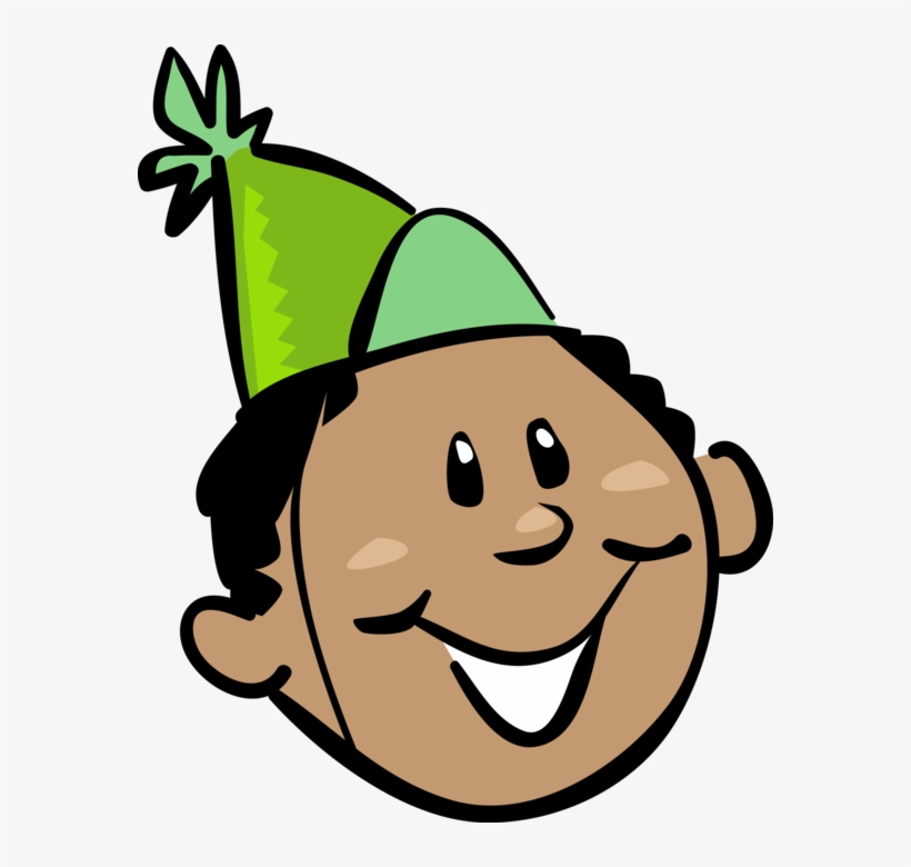 Vector Illustration Of Party Celebrant With Hat Worn - Celebrant, transparent png