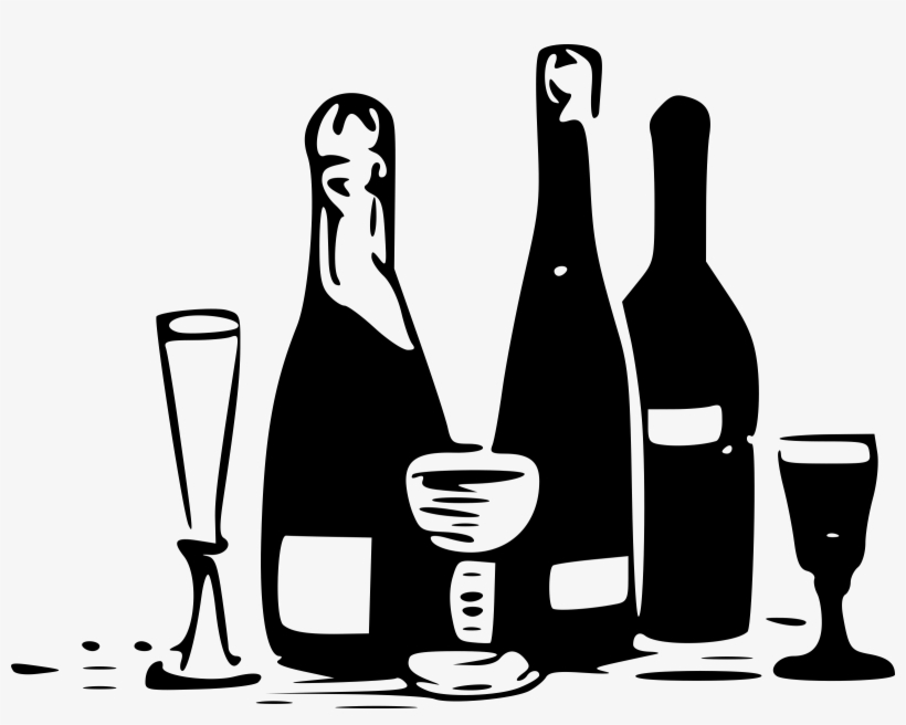 Svg Library Stock Alcohol Bottle Clipart Black And - Cafepress Personalized Custom Champagne Tote Bag, Women's,, transparent png