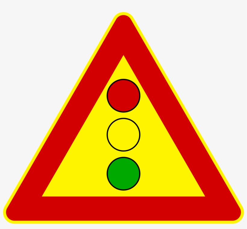 Italian Traffic Signs - Semaforo Con Triangolo Giallo, transparent png