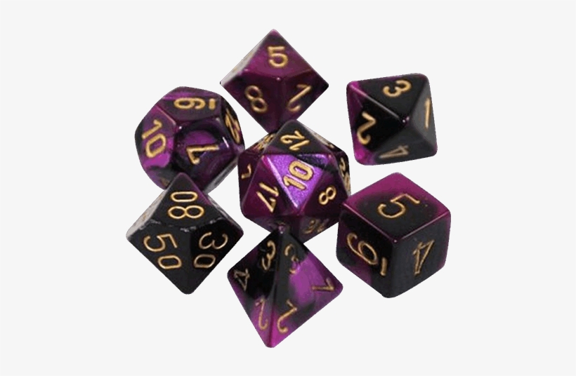 Polyhedral 7-die Gemini Dice Set Black And Purple With - Gemini ™ Black Purple W Gold, transparent png