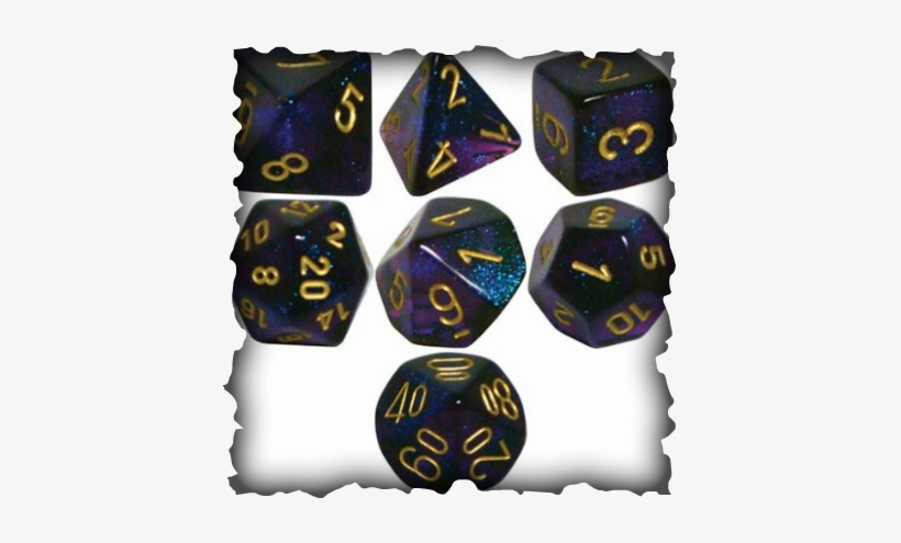 Polyhedral 7-die Borealis Chessex Dice Set - Royal, transparent png