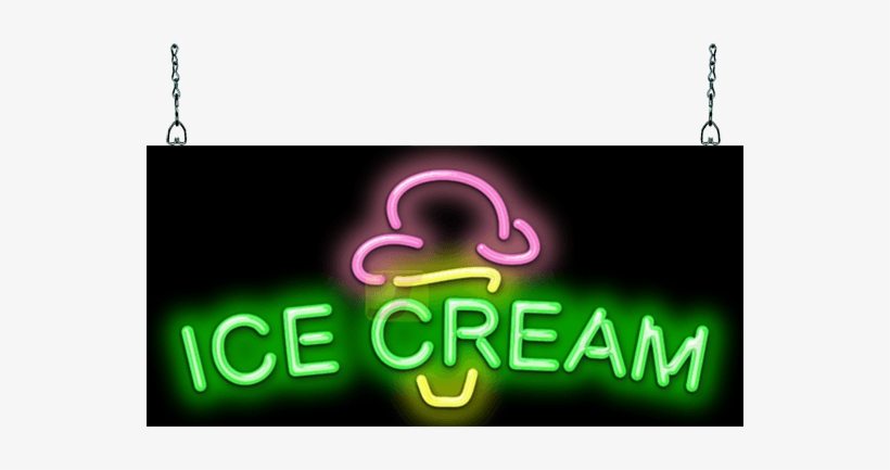 Ice Cream Neon Sign - Neon Png Transparent Ice Cream, transparent png