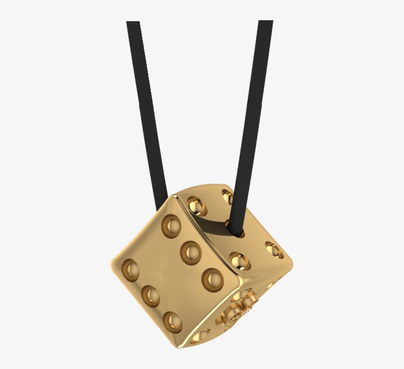 Gold Dice Pendant Jewellery - Gold, transparent png