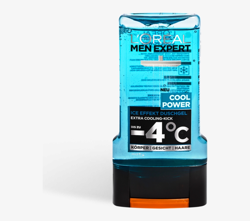 300ml Loreal Men Expert Cool Power Ice Effect Shower - L'oréal Paris Men Expert Cool Power Shower Gel - Min, transparent png