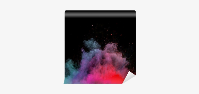 Colored Dust Explosion On Black Background Wall Mural - Humo De Color, transparent png